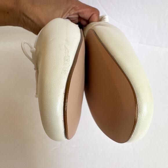 J.Crew Zoe Ballet Scrunchy Slingback Flats Ivory Leather Size 10.5 - Picture 12 of 12